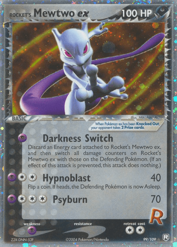 Rocket's Mewtwo EX from EX TEAM ROCKET RETURNS 2004