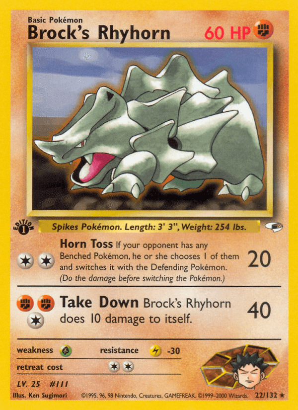 Brock's Rhyhorn from GYM HEROES 2000