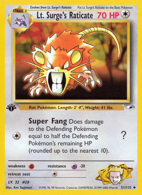 Lt. Surge's Raticate from BLASTOISE & SUICUNE EX DECK 2023