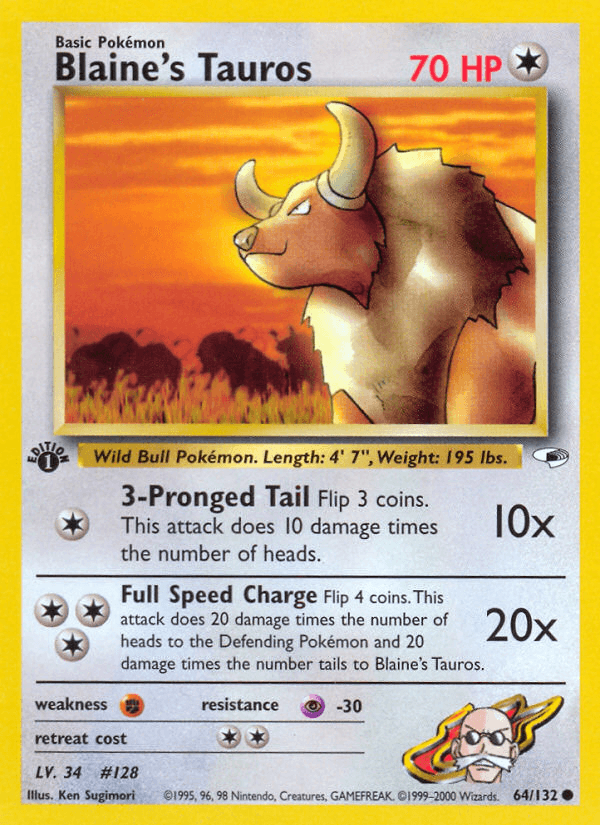 Blaine's Tauros from GYM CHALLENGE 2000