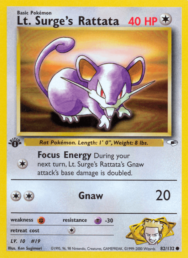 Lt. Surge's Rattata from BLASTOISE & SUICUNE EX DECK 2023