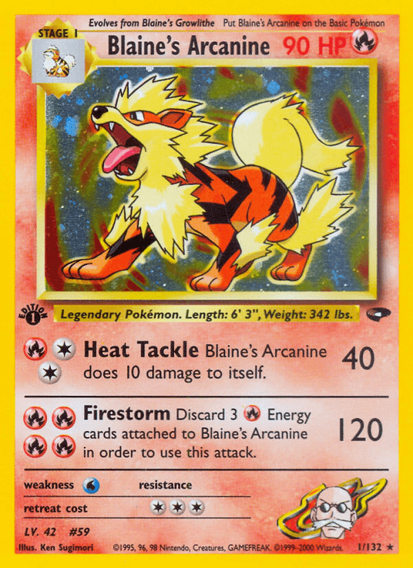 Blaine's Arcanine from GYM CHALLENGE 2000