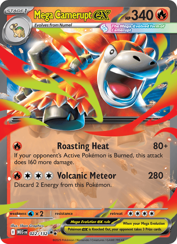 Mega Camerupt EX from MEGA EVOLUTION 2025 - Legacy graded card 00025940 by RKT Grading