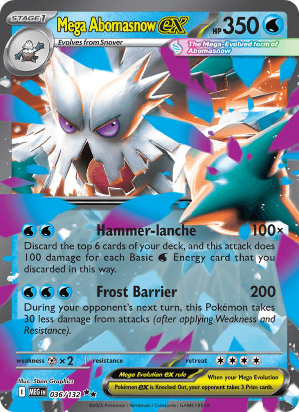 Mega Abomasnow EX from MEGA EVOLUTION 2025 - Legacy graded card 00025936 by RKT Grading