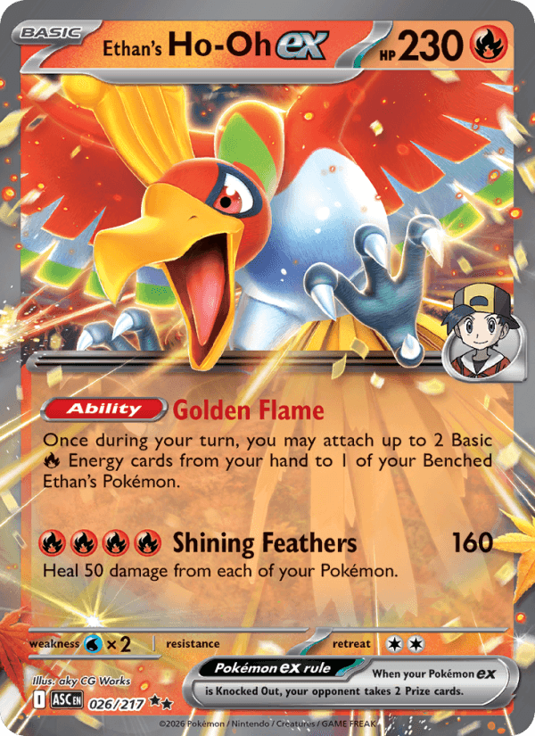 Ethan's Ho-Oh EX from DESTINED RIVALS 2025 - Legacy graded card 00025947 by RKT Grading