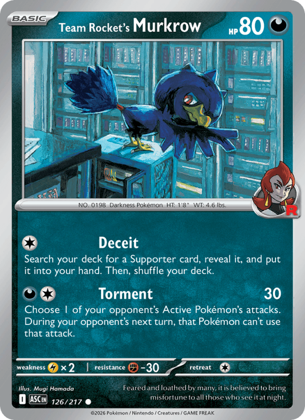 Team Rocket's Murkrow from GLORY OF TEAM ROCKET 2025