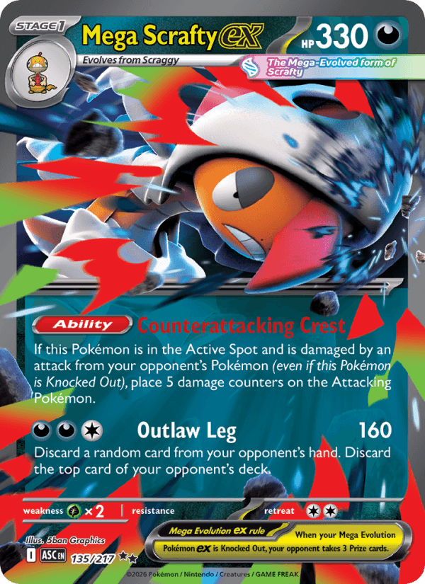 Mega Scrafty EX from MEGA DREAM EX 2025