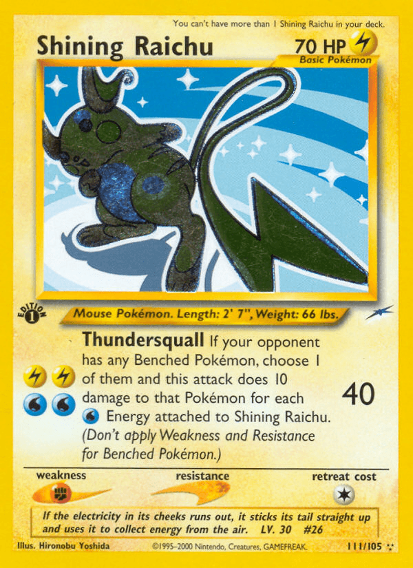 Shining Raichu from NEO DESTINY 2002