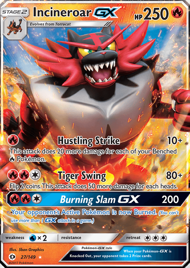 Incineroar GX from SUN AND MOON 2017