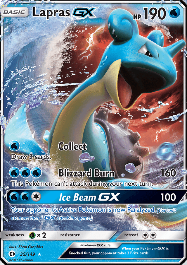 Lapras GX from SUN AND MOON 2017