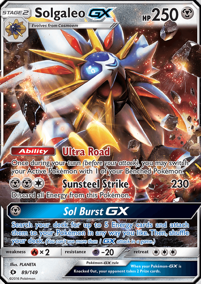 Solgaleo GX from SUN AND MOON 2017