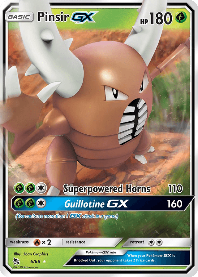 Pinsir GX from HIDDEN FATES 2019