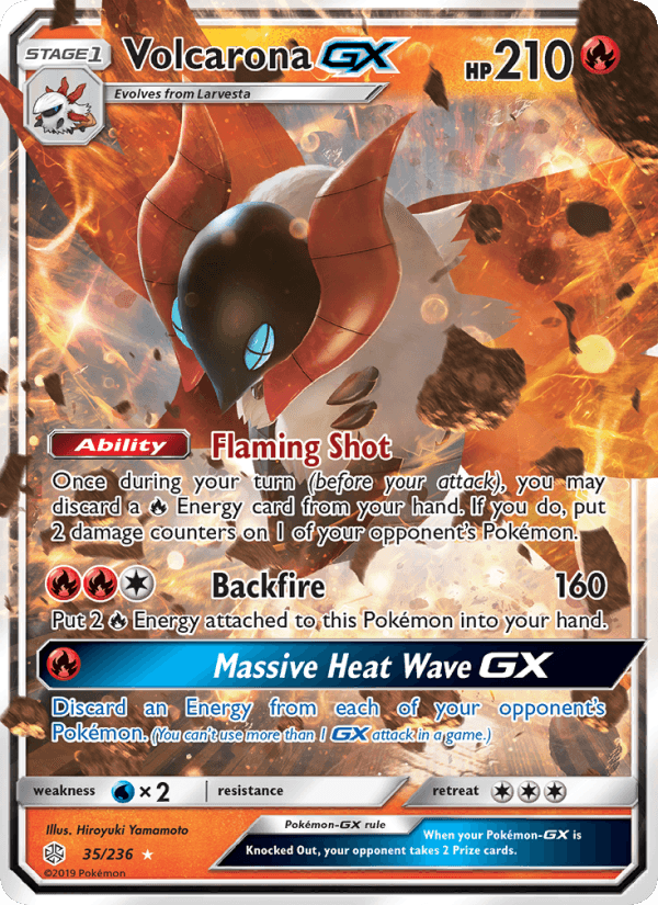 Volcarona GX from SHINING SYNERGY SUMMON 2023