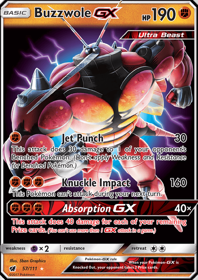 Buzzwole GX from GX ULTRA SHINY 2018