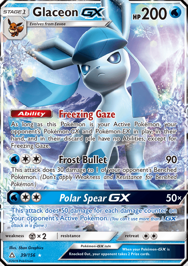 Glaceon GX from ULTRA MOON 2017