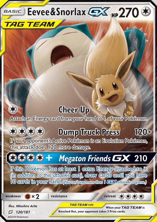 Eevee & Snorlax GX from TEAM UP 2019