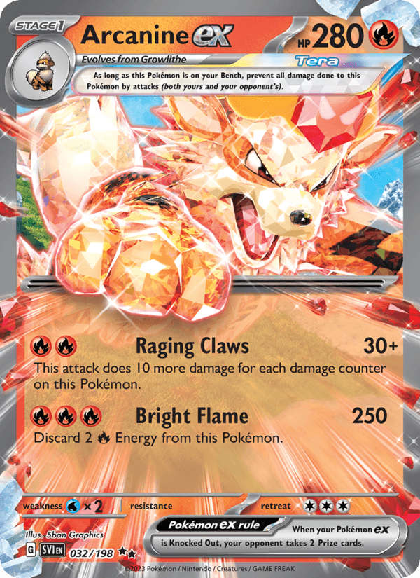 Arcanine EX from VIOLET EX 2023 - Legacy graded card 00024530 by RKT Grading