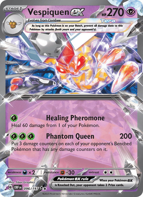 Vespiquen EX from RULER OF THE BLACK FLAME 2023 - Legacy graded card 00024529 by RKT Grading