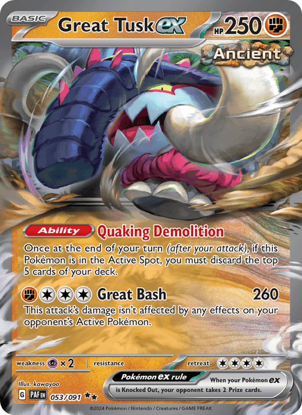 Great Tusk EX from SHINY TREASURE EX 2023 - Legacy graded card 00024587 by RKT Grading