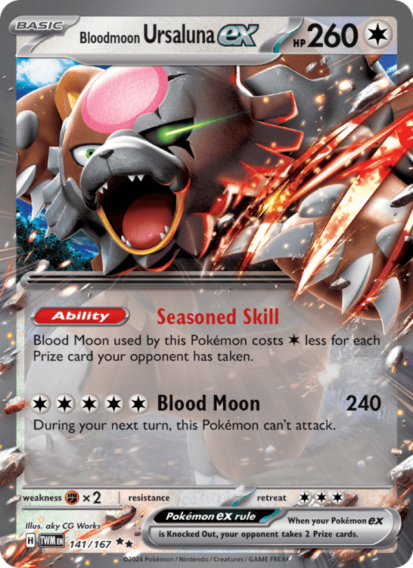Bloodmoon Ursaluna EX from TWILIGHT MASQUERADE 2024