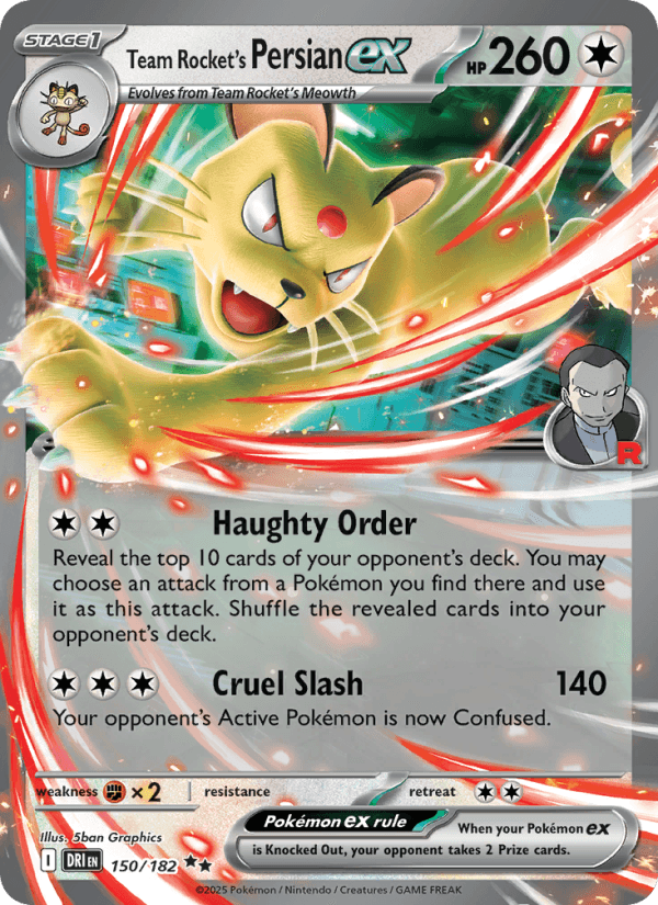 Team Rocket's Persian EX from DESTINED RIVALS 2025
