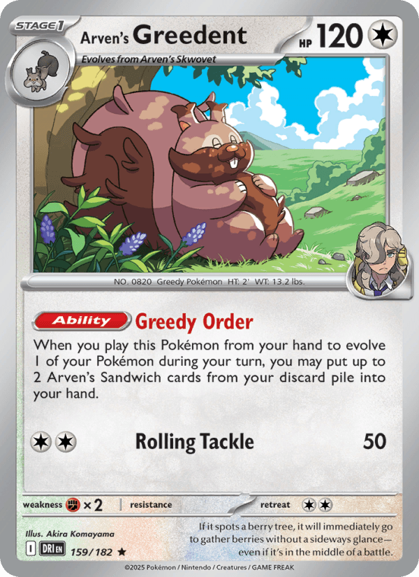 Arven's Greedent from HEAT WAVE ARENA 2025 - Legacy graded card 00024660 by RKT Grading