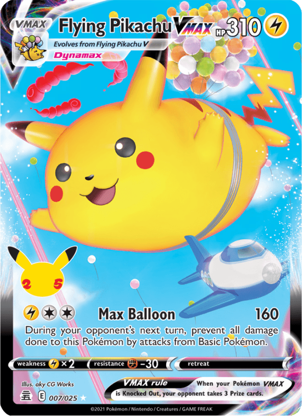 Flying Pikachu VMAX from CELEBRATIONS 2021