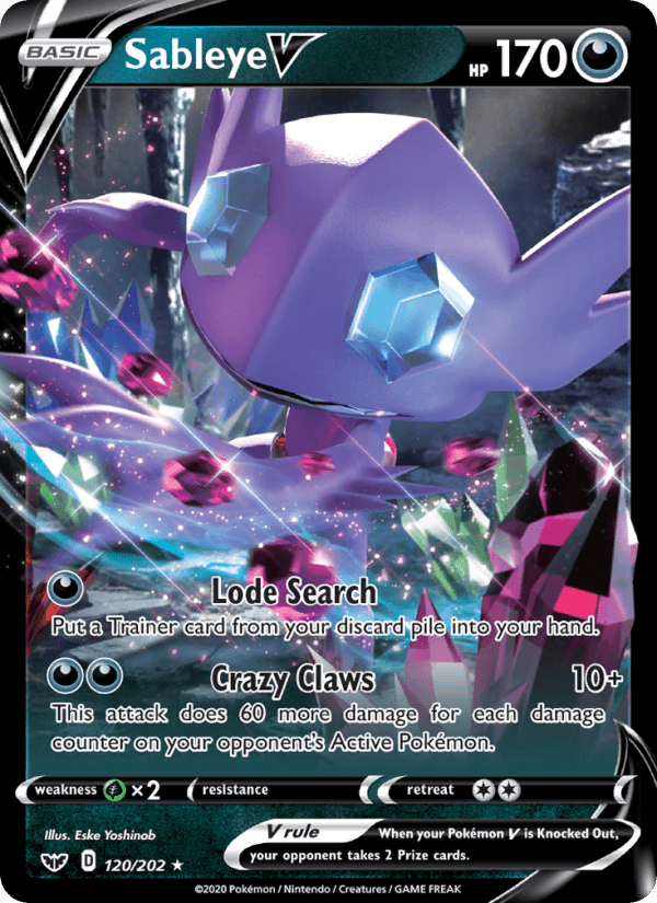 Sableye V from SWORD & SHIELD 2020