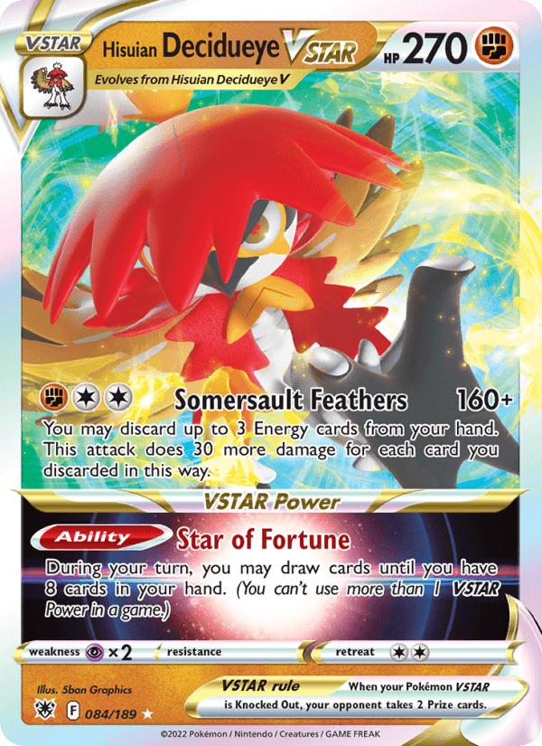 Hisuian Decidueye VSTAR from BATTLE REGION 2022 - Legacy graded card 00025980 by RKT Grading