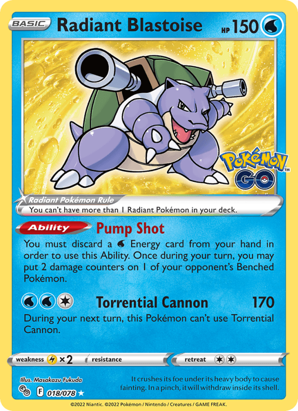 Radiant Blastoise from POKEMON GO 2022