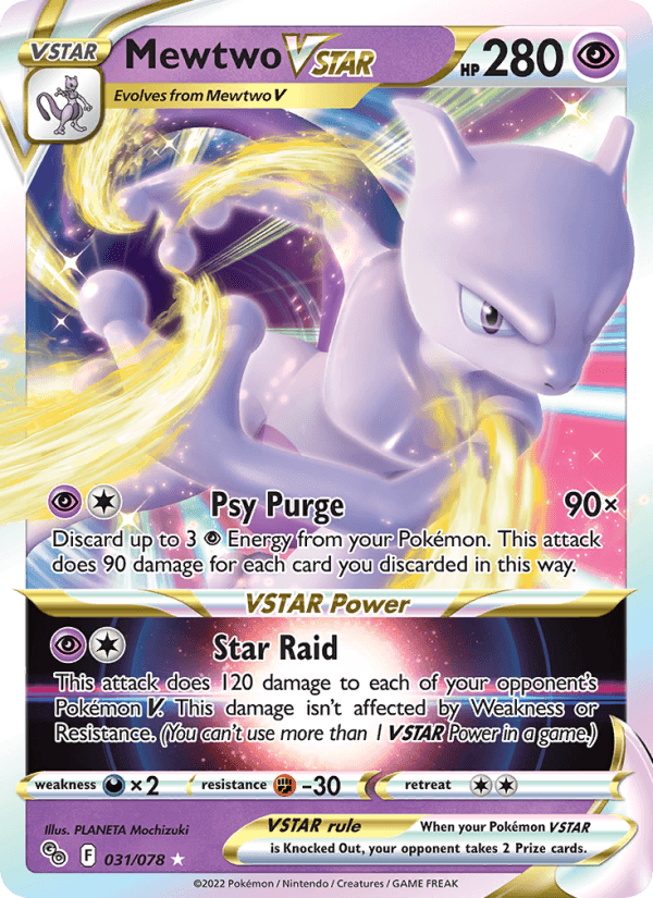 Mewtwo VSTAR from POKEMON GO 2022 - Legacy graded card 00025889 by RKT Grading