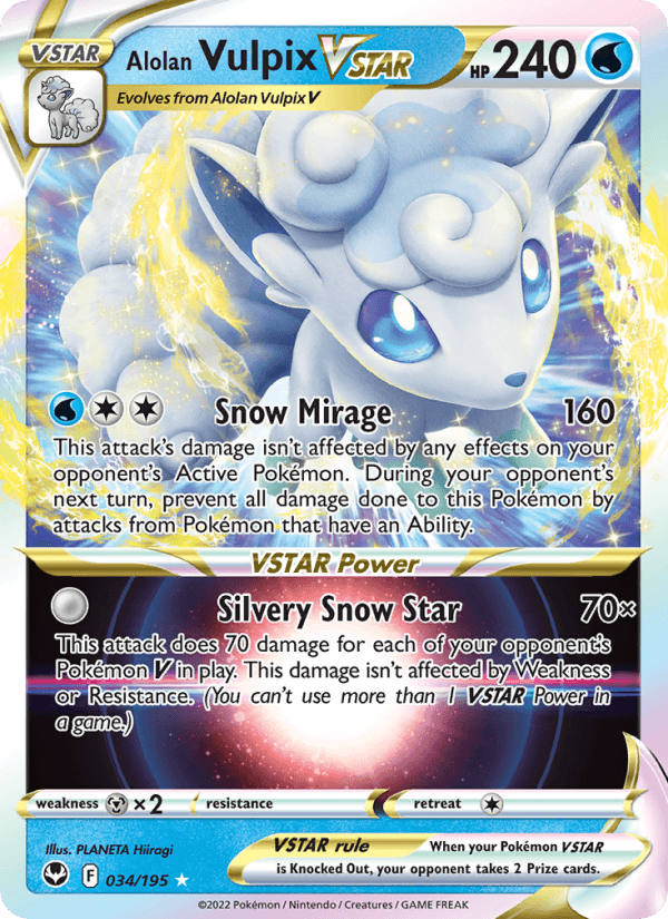 Alolan Vulpix VSTAR from INCANDESCENT ARCANA 2022 - Legacy graded card 00025990 by RKT Grading