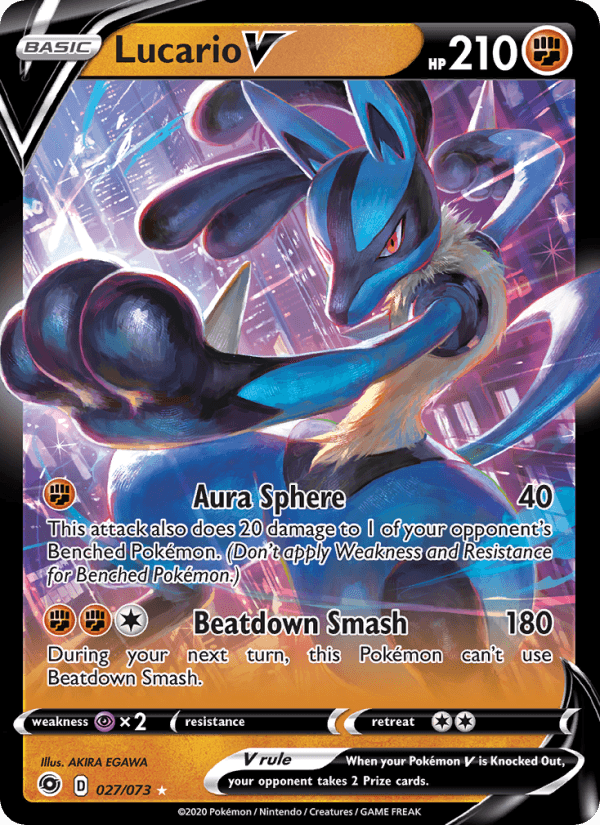 Lucario V from FUSION STRIKE 2021