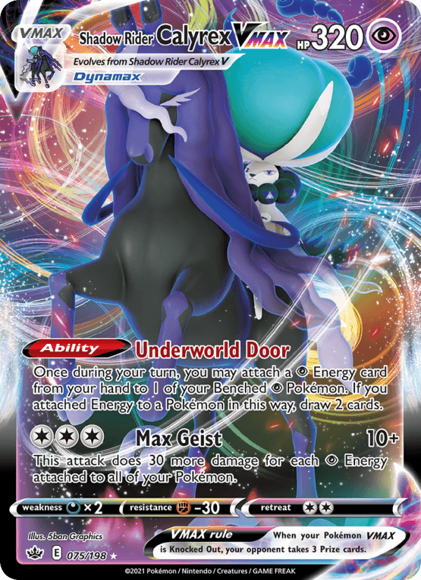Shadow Rider Calyrex VMAX from VMAX CLIMAX 2021 - Legacy graded card 00025989 by RKT Grading