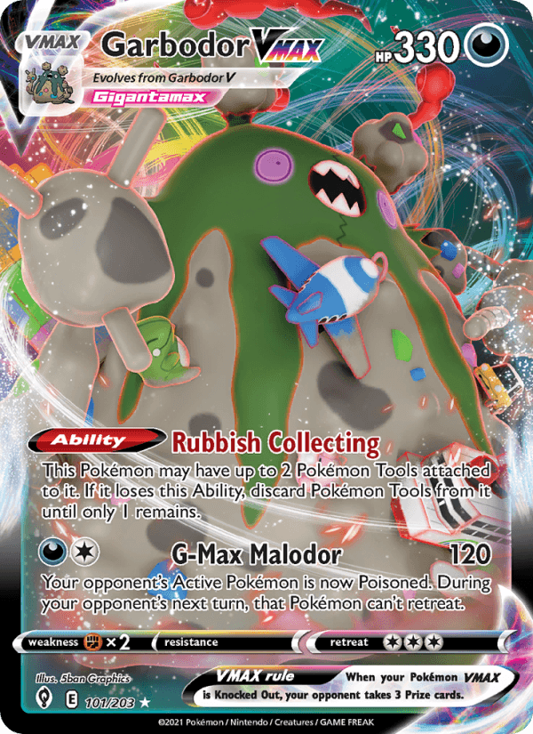 Garbodor VMAX from EVOLVING SKIES 2021