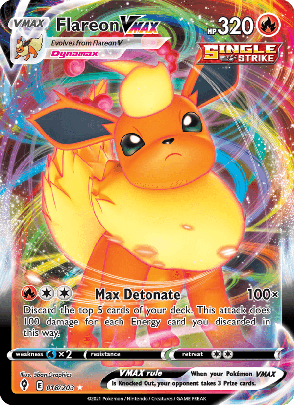 Flareon VMAX from EVOLVING SKIES 2021
