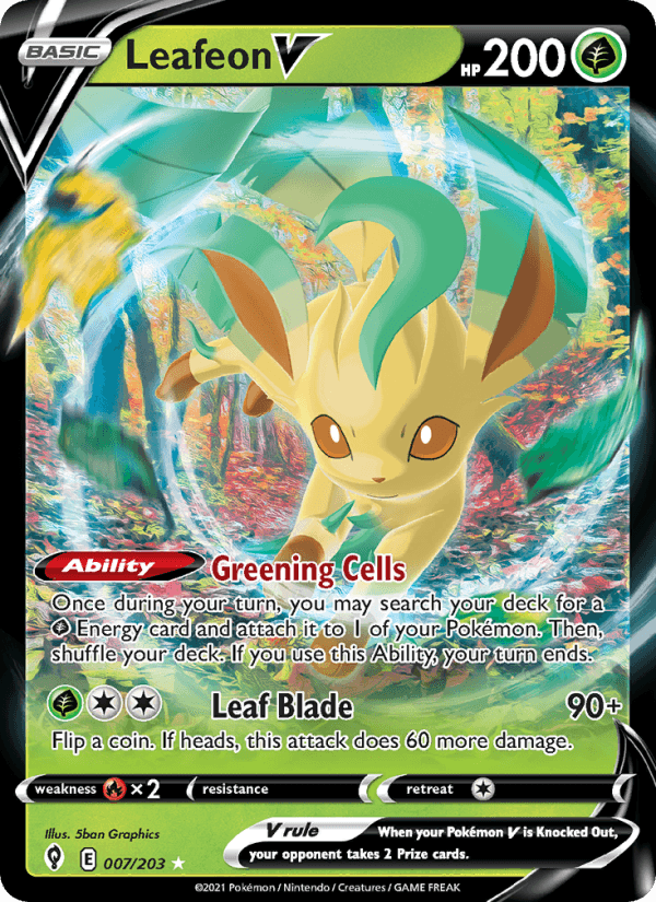Leafeon V from EVOLVING SKIES 2021