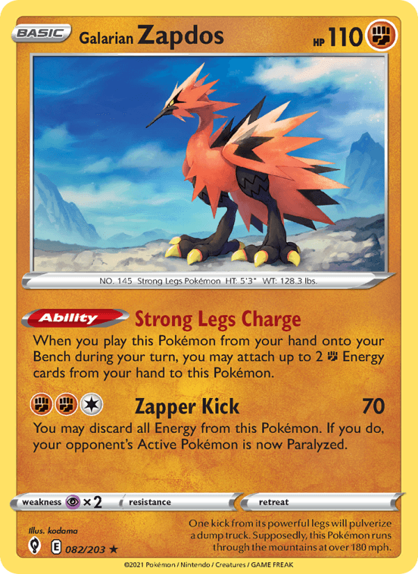 Galarian Zapdos from VSTAR UNIVERSE 2022