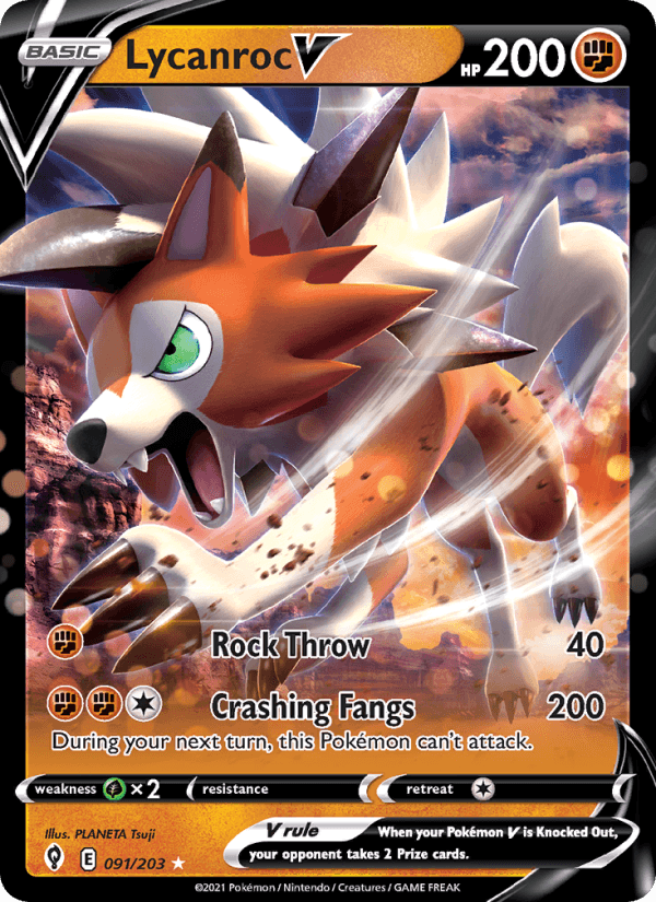 Lycanroc V from EVOLVING SKIES 2021