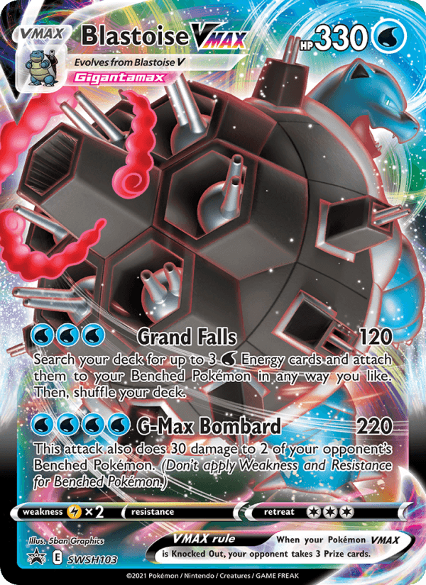 Blastoise VMAX from SWSH BLACK STAR PROMOS 2019-23