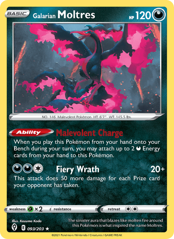 GALARIAN MOLTRES from SWSH BLACK STAR PROMOS 2019
