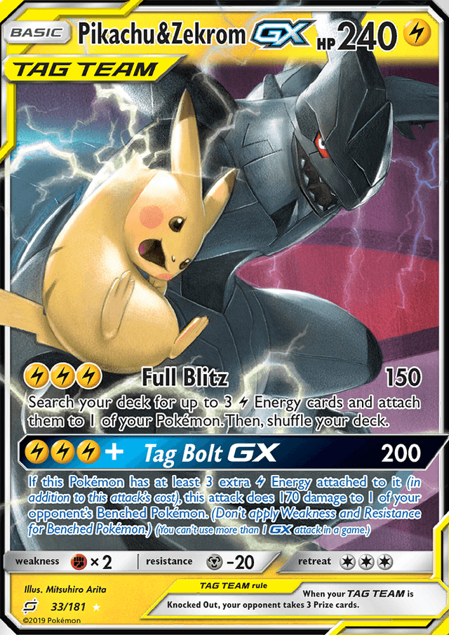PIKACHU & ZEKROM GX from SHINING SYNERGY SHOWER 2023