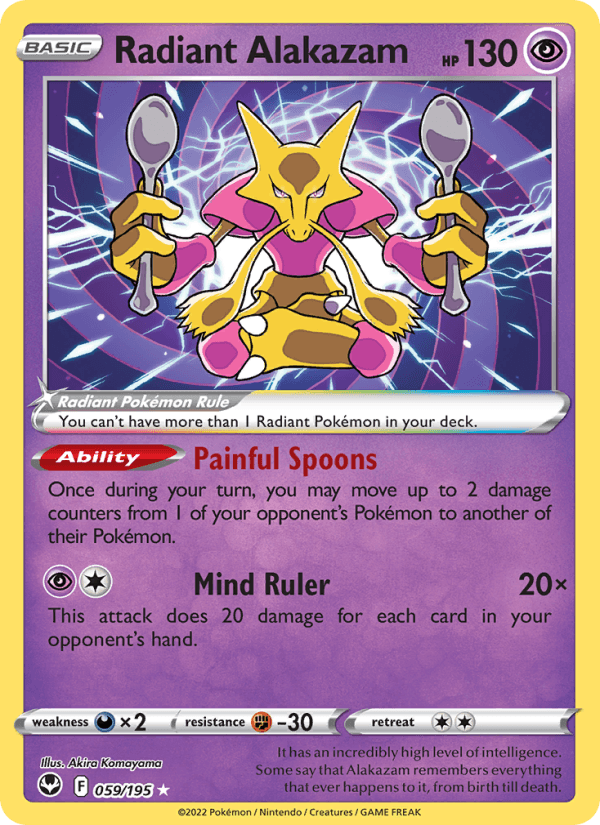 RADIANT ALAKAZAM from SILVER TEMPEST 2022
