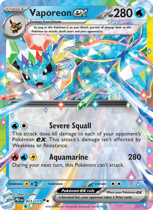 VAPOREON EX from PRISMATIC EVO. SURPRISE BOX 2025