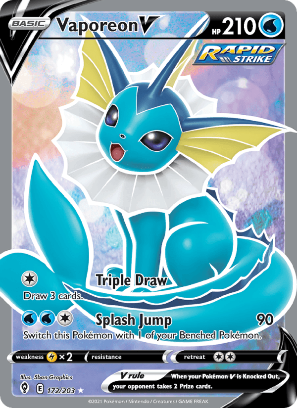 VAPOREON V from SWSH BLACK STAR PROMOS 2019-23