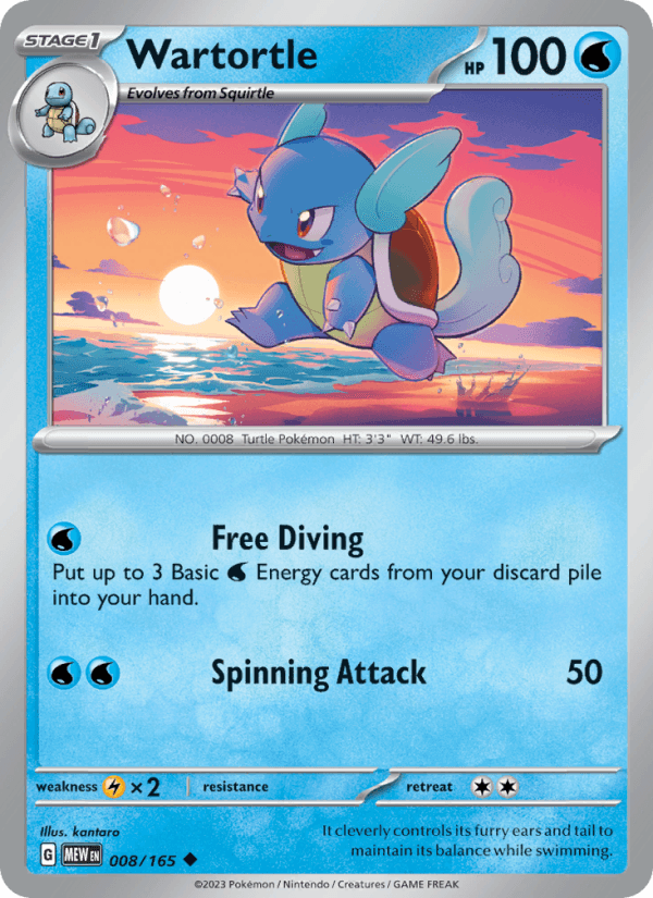 WARTORTLE from BLASTOISE & SUICUNE EX DECK 2023