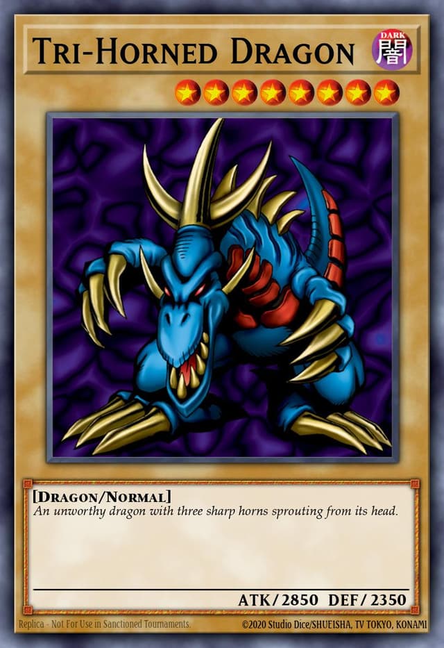 TRI-HORNED DRAGON from LEGEND OF BLUE EYES REPRINT 2019